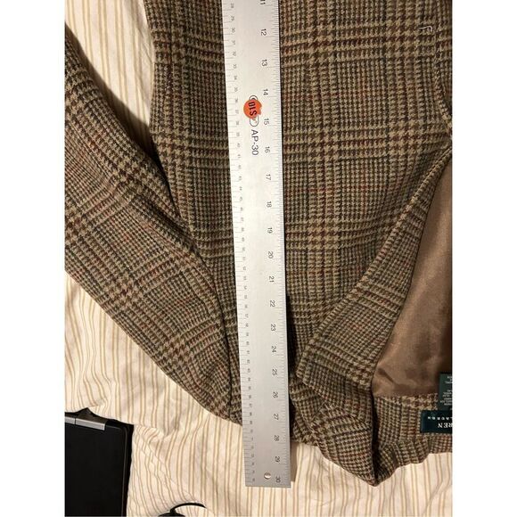 Ralph Lauren Sage Wool Glen Plaid Tweed Equestrian Jacket 14W - Picture 5 of 11